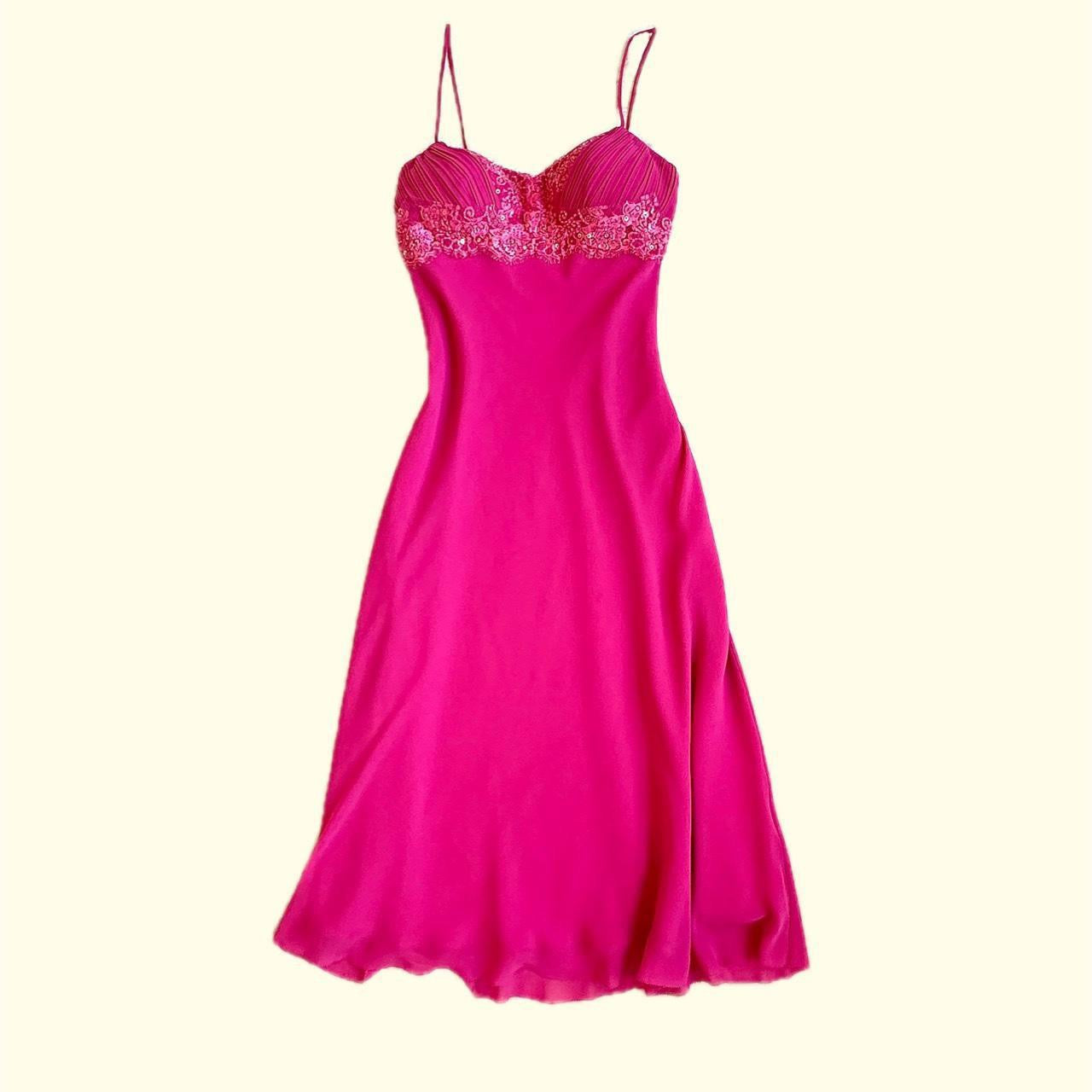 Pink Beaded Mini Party Dress