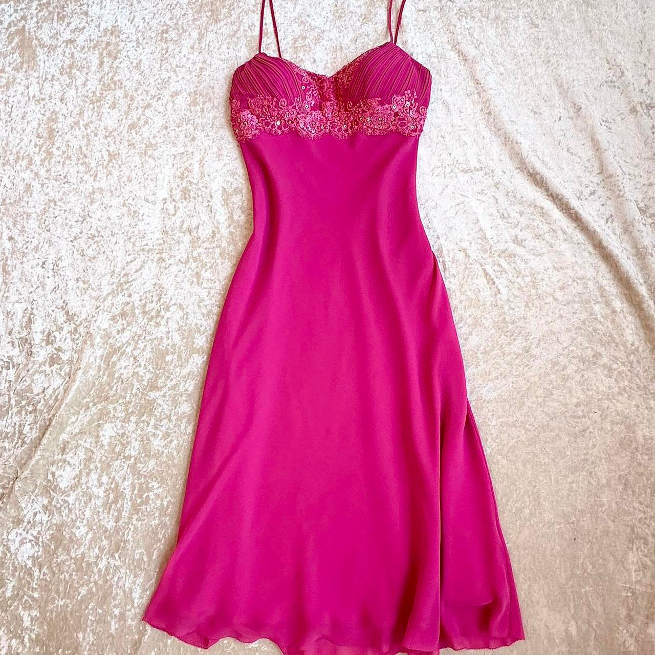 Pink Beaded Mini Party Dress