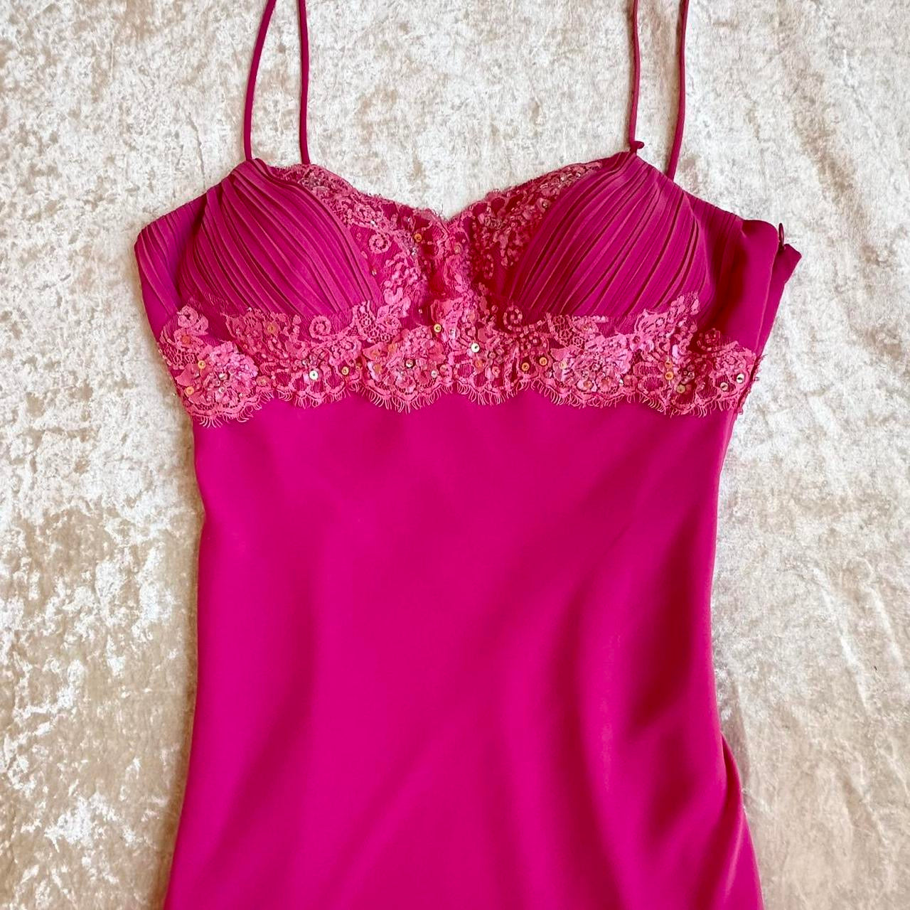 Pink Beaded Mini Party Dress