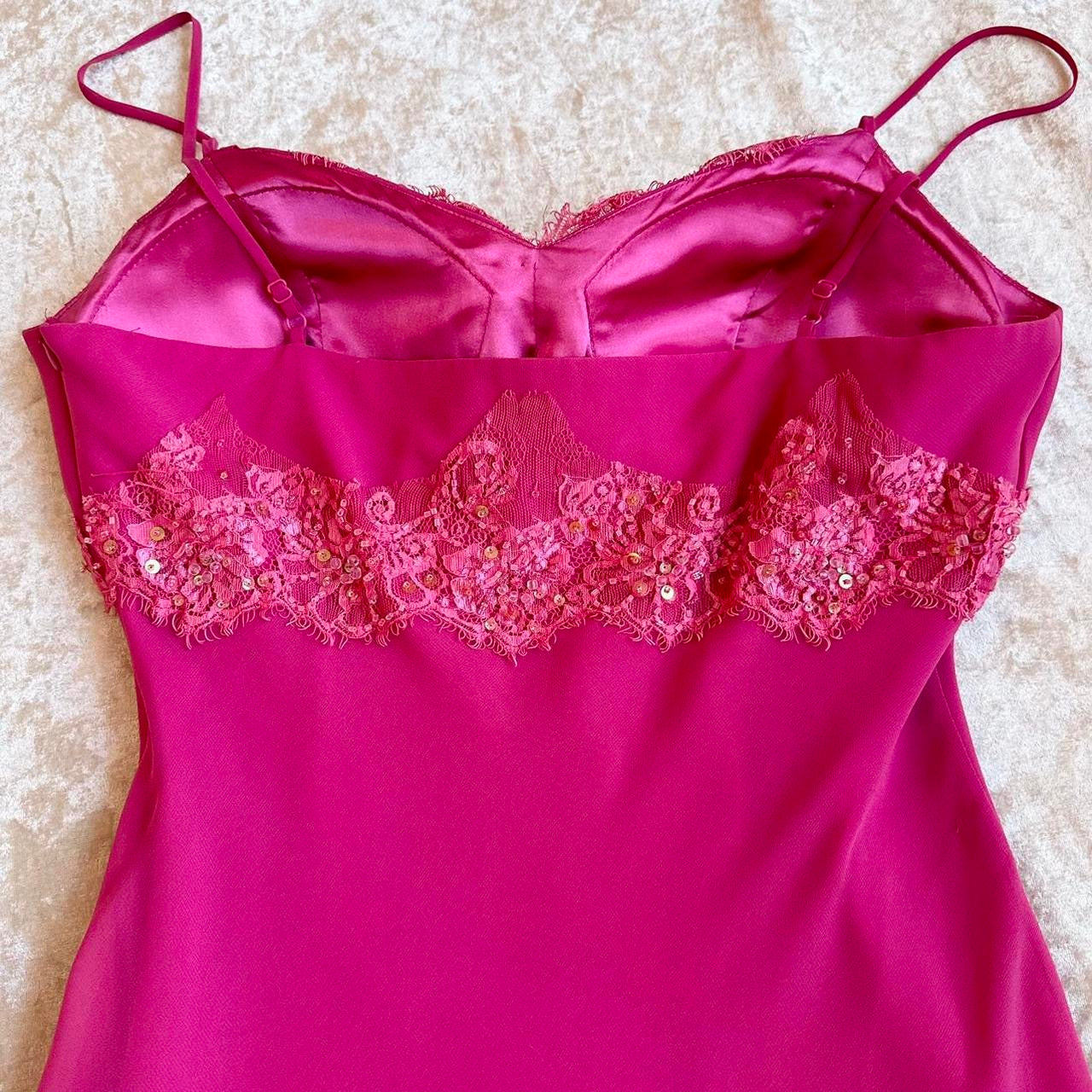 Pink Beaded Mini Party Dress