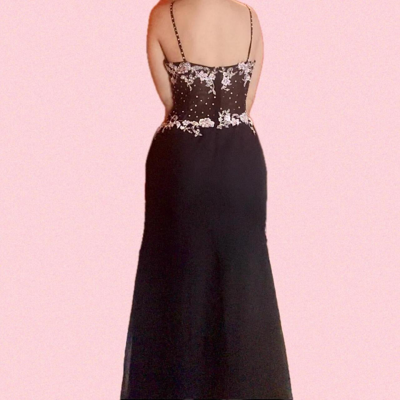 Black Beaded Embellished Vintage Prom Dress