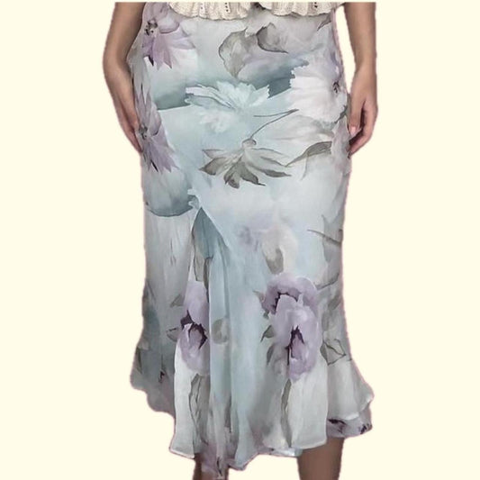 Turquoise Floral Vintage Skirt
