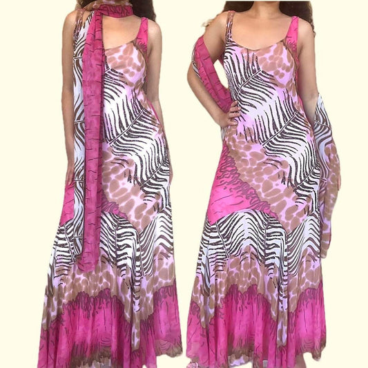 Tiger Print Pink Y2K Dress and Wrap