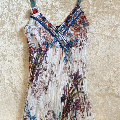 Blue and White Floral Fairy Dress