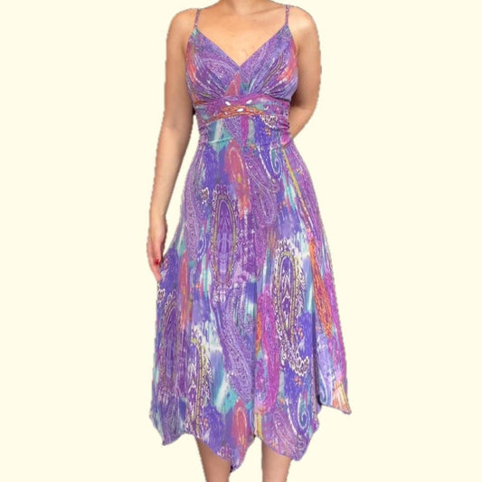 Purple Paisley Beaded Dress