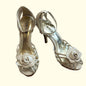 Vintage floral white sandals