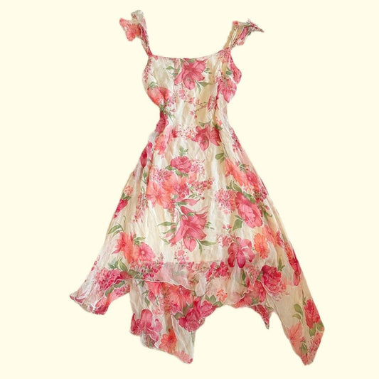 100% Silk Vintage Floral Dress