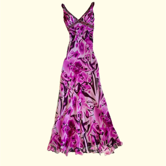 Purple Floral Maxi Dress