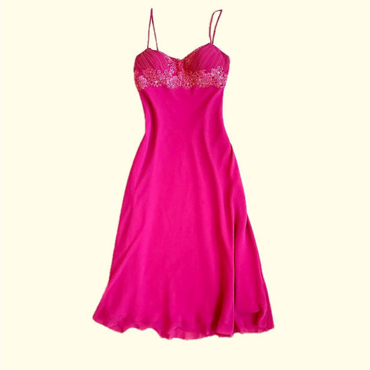 Pink Beaded Mini Party Dress