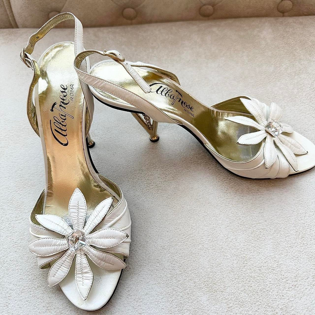 Vintage 60s Floral Sandals and Matching Bag