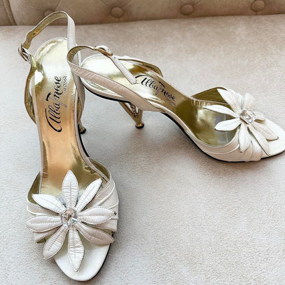 Vintage 60s Floral Sandals and Matching Bag